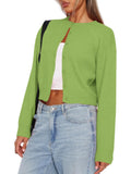 Balimtoy Womens Cropped Cardigan Long Sleeve Button Up Sweaters | Soft Knit Cardigan, Crew Neck, Button Down, Casual for Office Work, Teacher Outfit, Trendy Sweater for Fall, Spring 2026