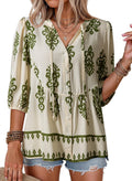Dokotoo Womens Tops Boho Button Down V Neck Peplum Babydoll Blouses Shirts