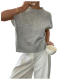 SOLY HUX Women's Short Sleeve Business Casual Sweater