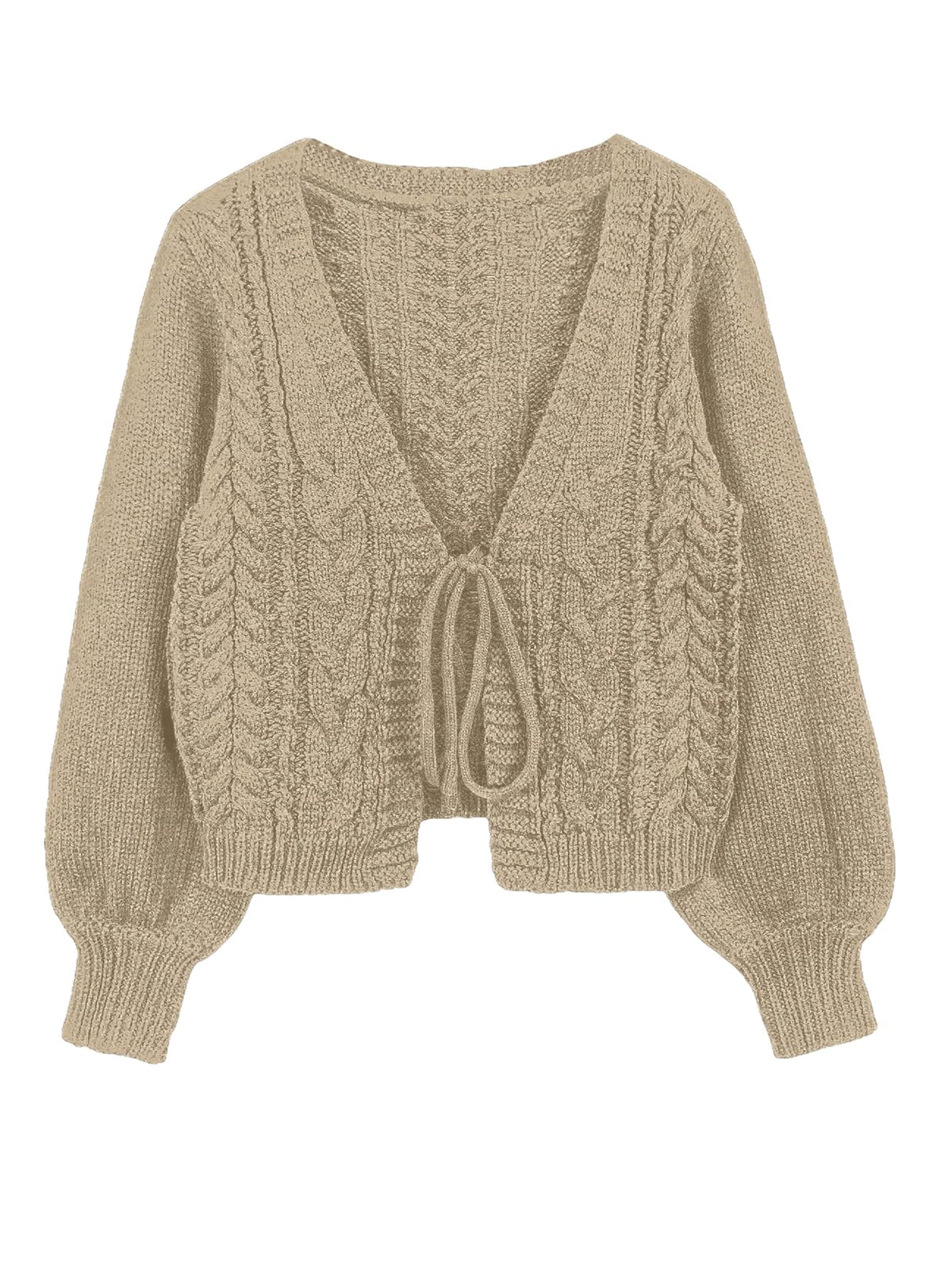 SOLY HUX Women's Cropped Cardigan Sweaters Tie Front Bow Cardigan