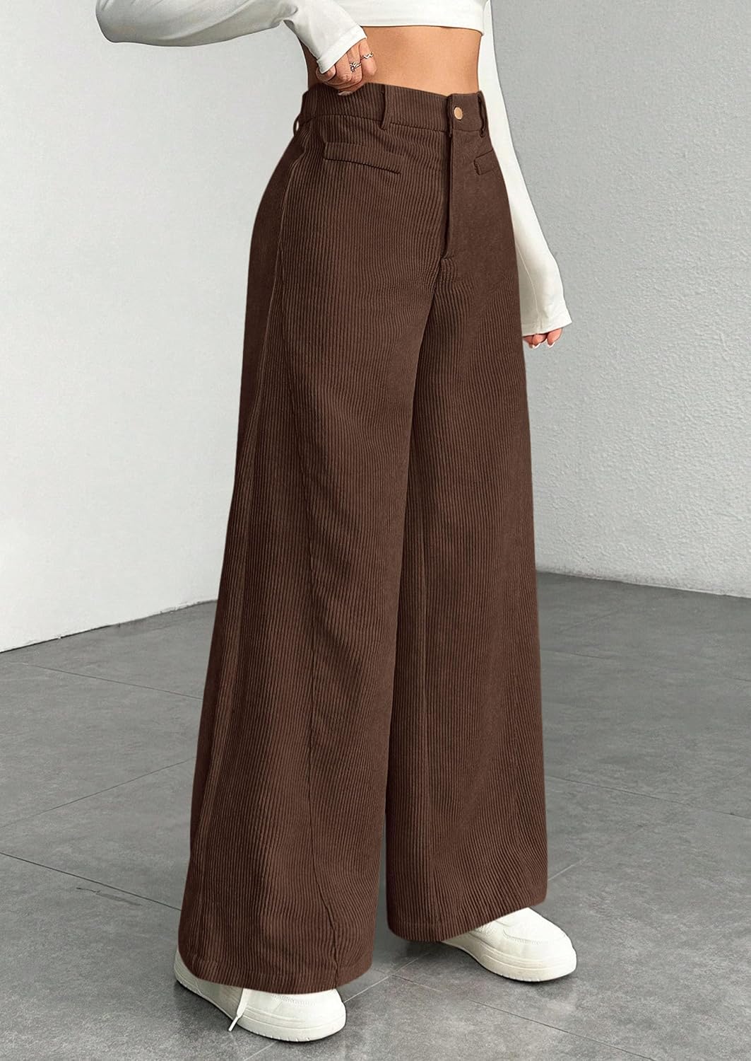 PRETTYGARDEN Women's High Waisted Corduroy Pants Casual