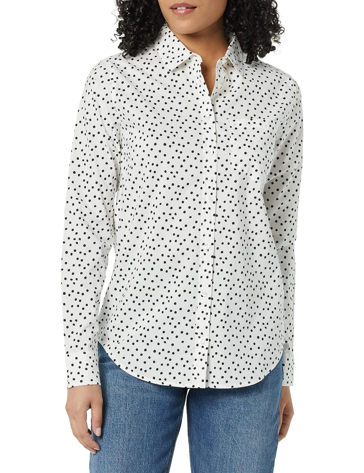 Amazon Essentials Women's Regular-Fit Long-Sleeve Button-Down Cotton Poplin Shirt, Business Casual