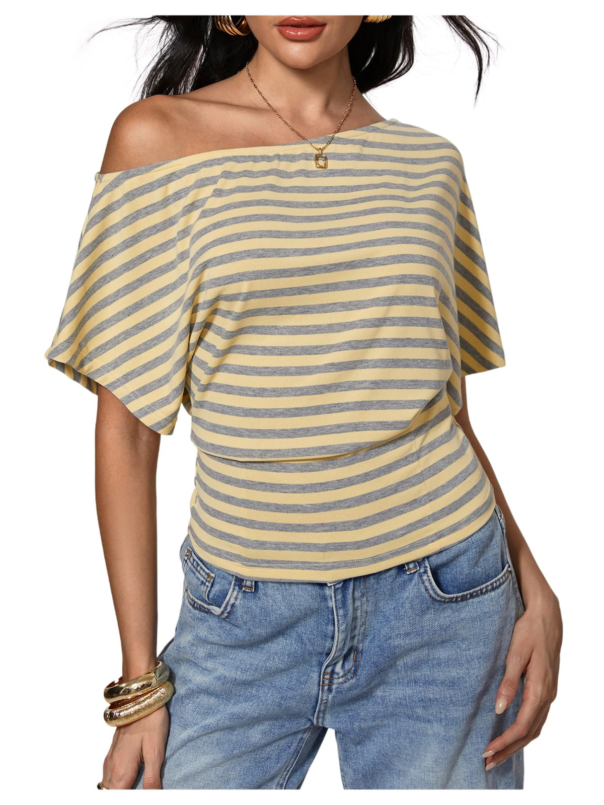 SweatyRocks Women's Off The Shoulder Tops Asymmetrical Y2K Going Out Top