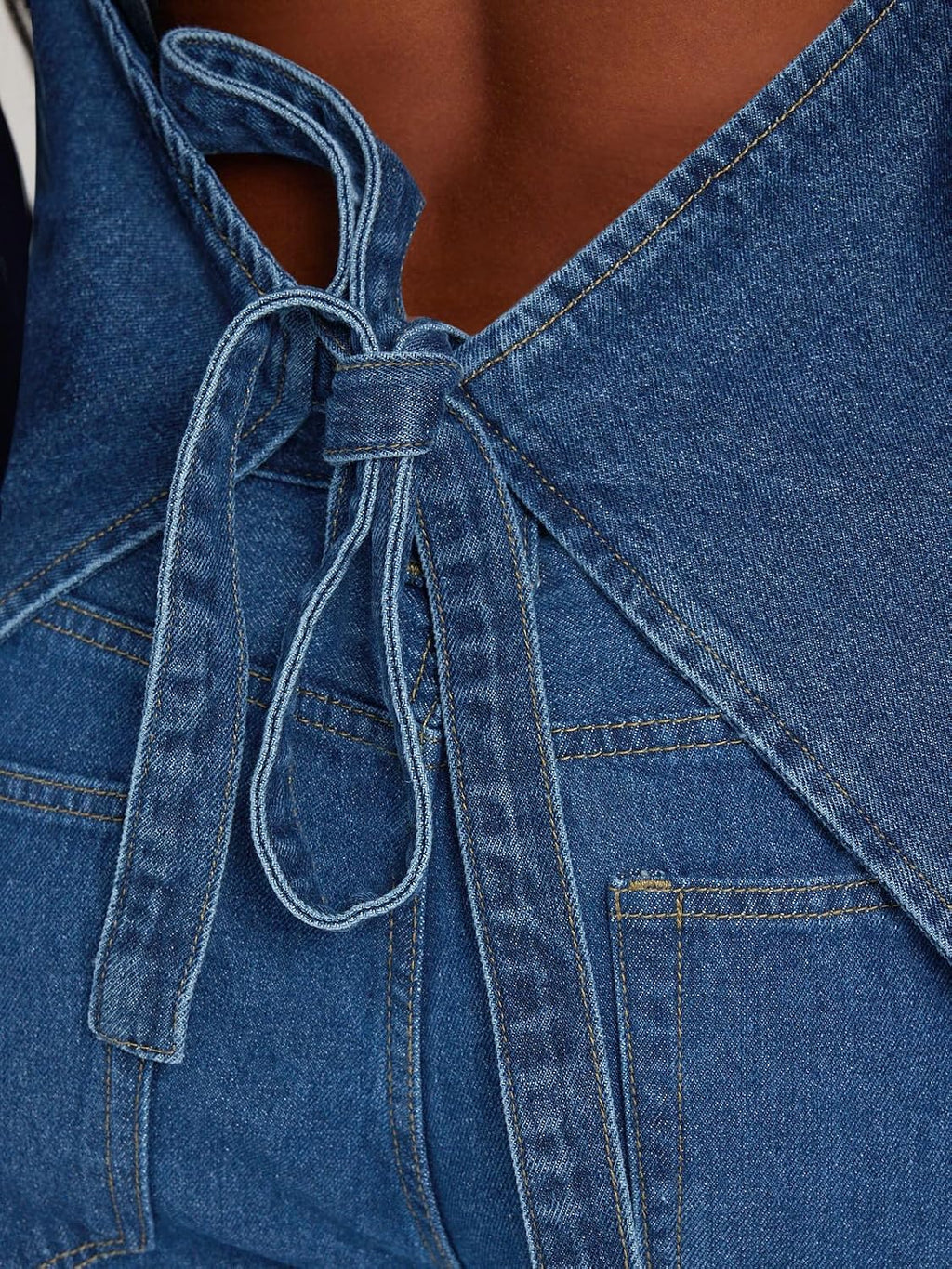 Tankaneo Womens Halter Denim Vest Top Summer Sleeveless Open Back Waistcoat