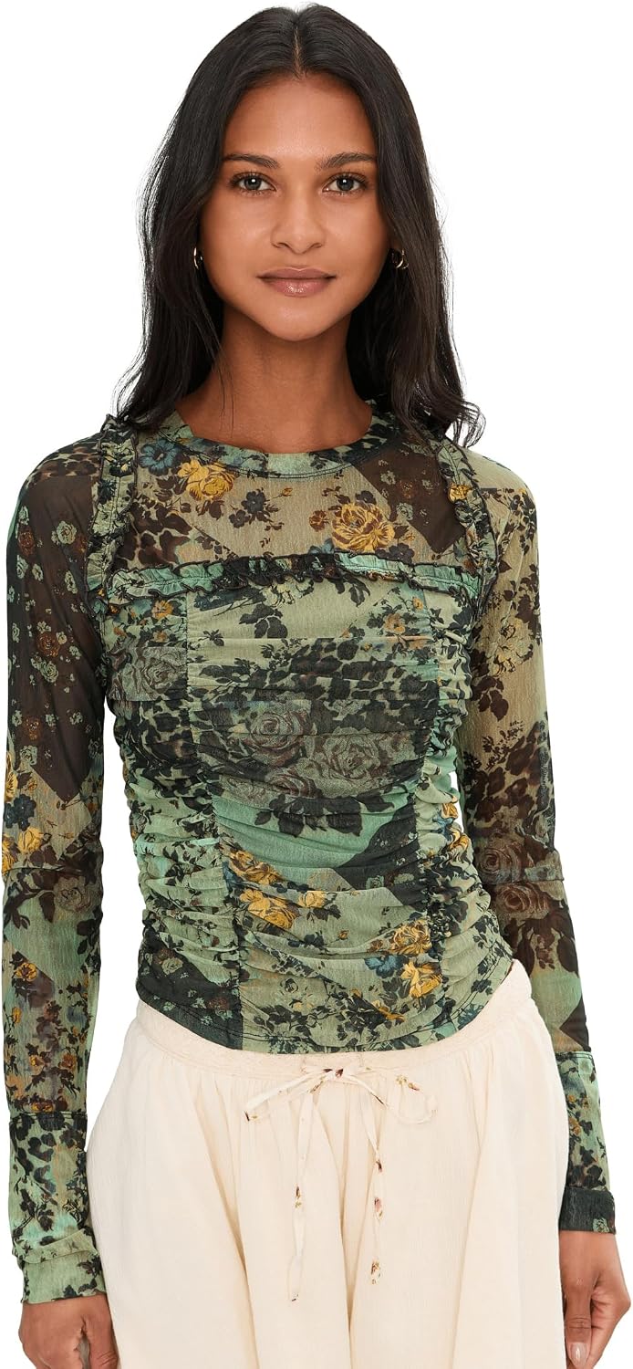 Free People Ariana Long Sleeve Ruched Top