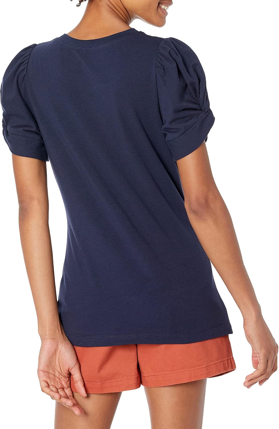 Amazon Essentials Women's Regular-Fit Twist Puff Sleeve Crewneck T-Shirt