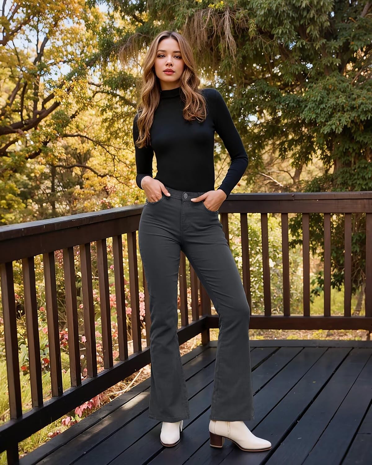 Hybrid & Company Women's Stretch Bootcut Pants