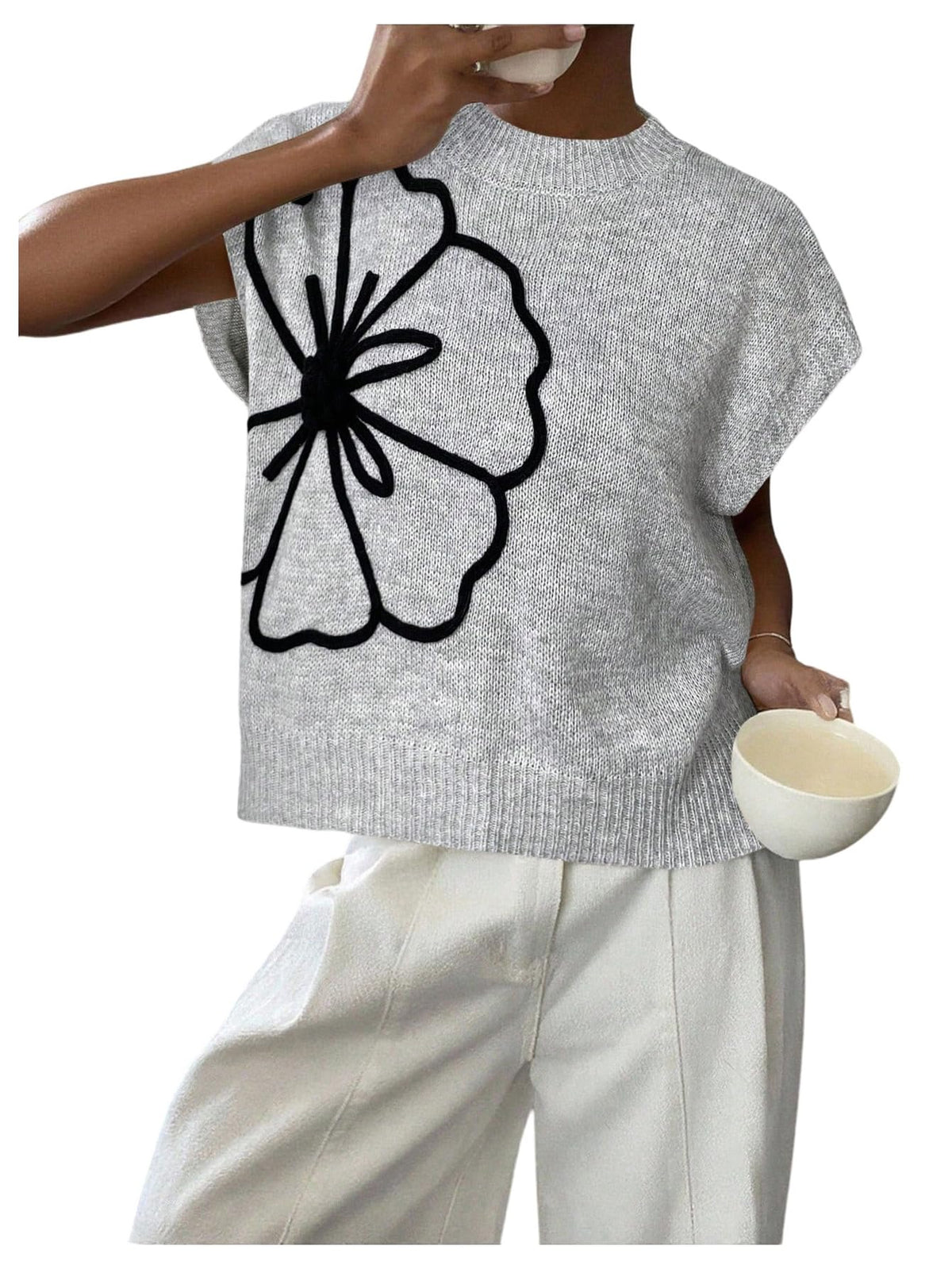 SOLY HUX Women's Short Sleeve Business Casual Sweater