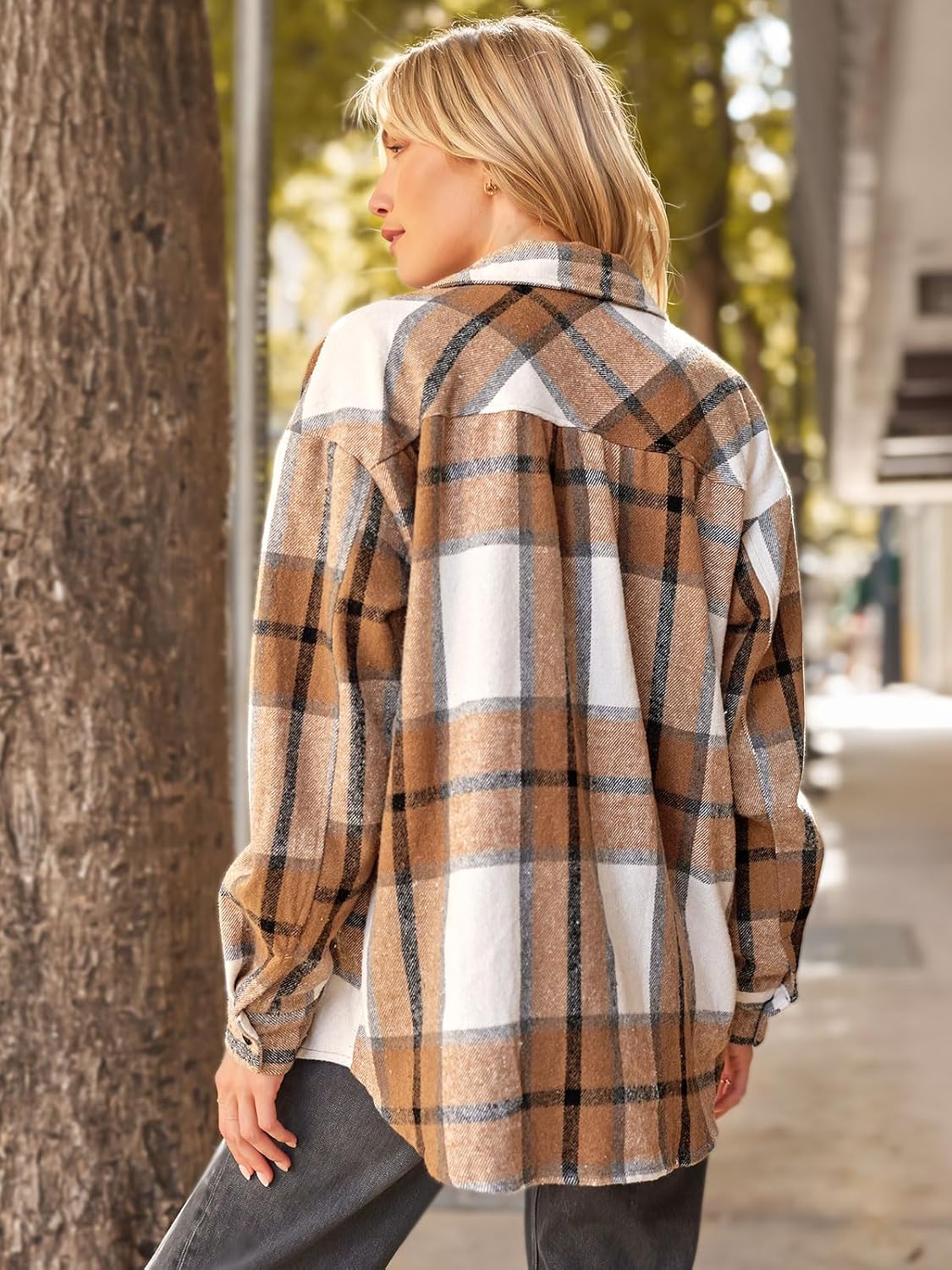 AUTOMET Shackets for Women Plaid Flannel Shirts