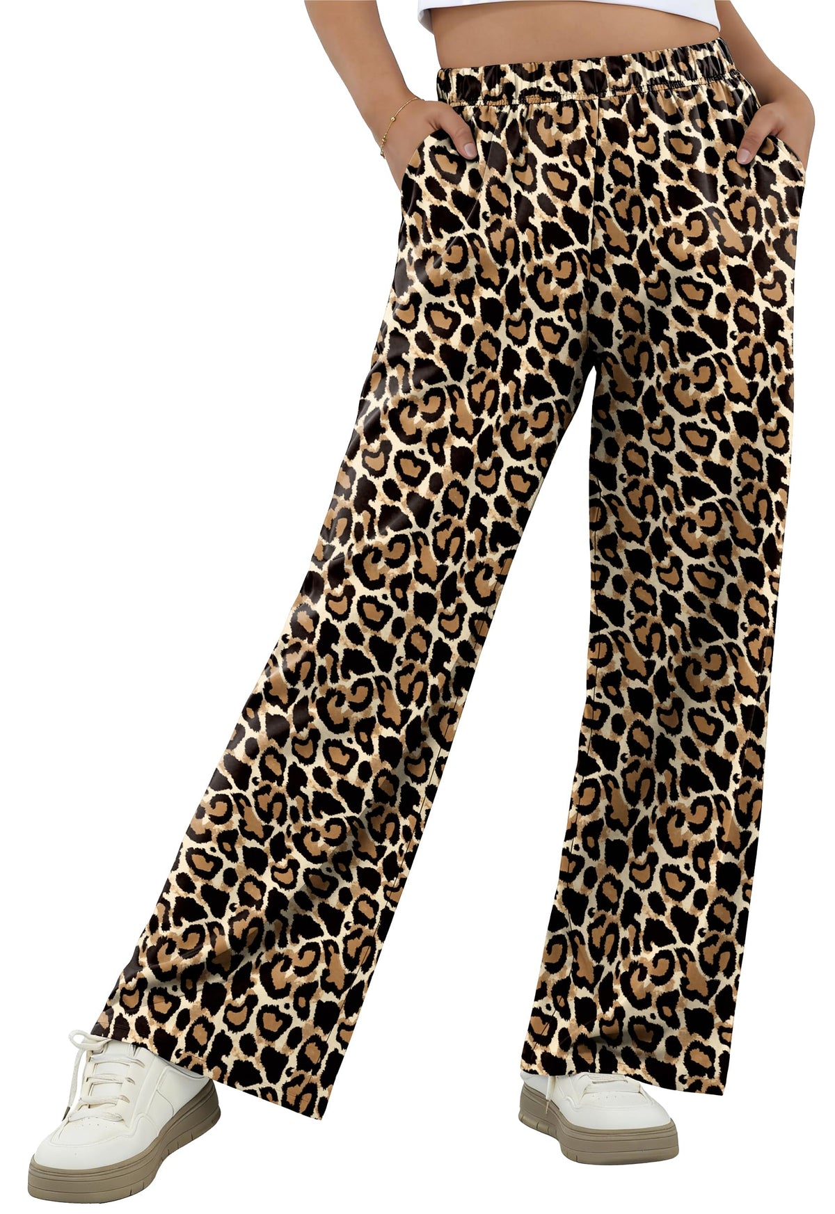 IWOLLENCE Women's Casual Loose Checkered Wide Leg Pants High Waist Straight Lounge Y2K Gingham Trousers
