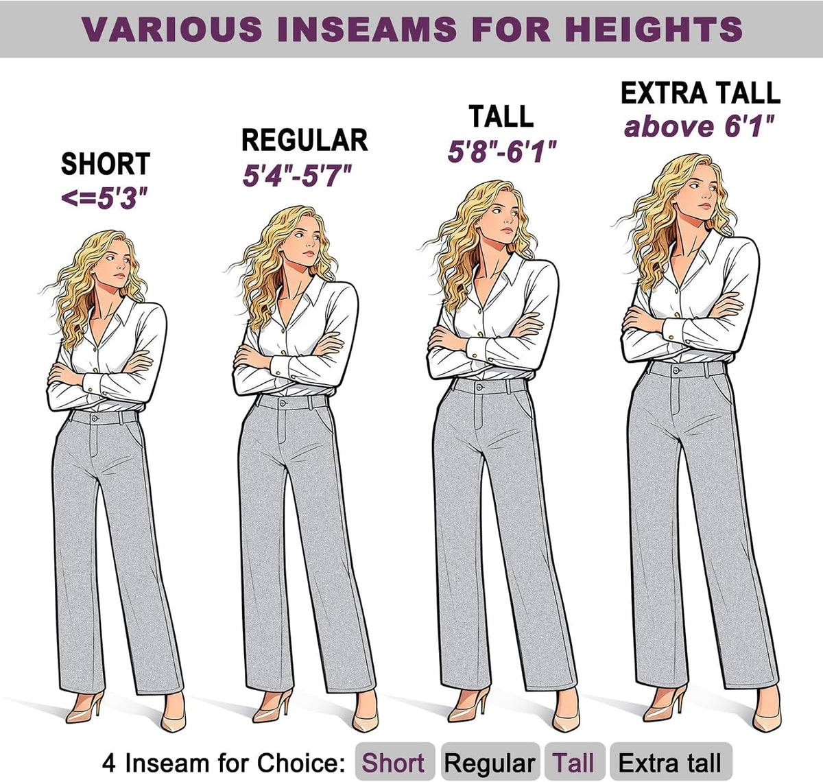 iChosy Womens High Waist Wide Straight Leg Trousers Casual Slacks Dress Pants with Pockets