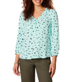 Amazon Essentials Women's 3/4 Sleeve Button Popover Shirt, Loose-Fit V-Neck Blouse, Lightweight