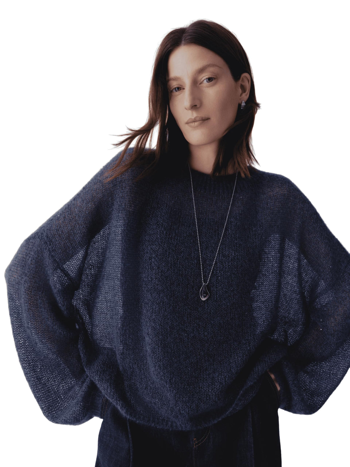 Silk Cashmere Blend Sweater for Women, Lightweight Crewneck Knit Pullover Jumper for Spring Layering