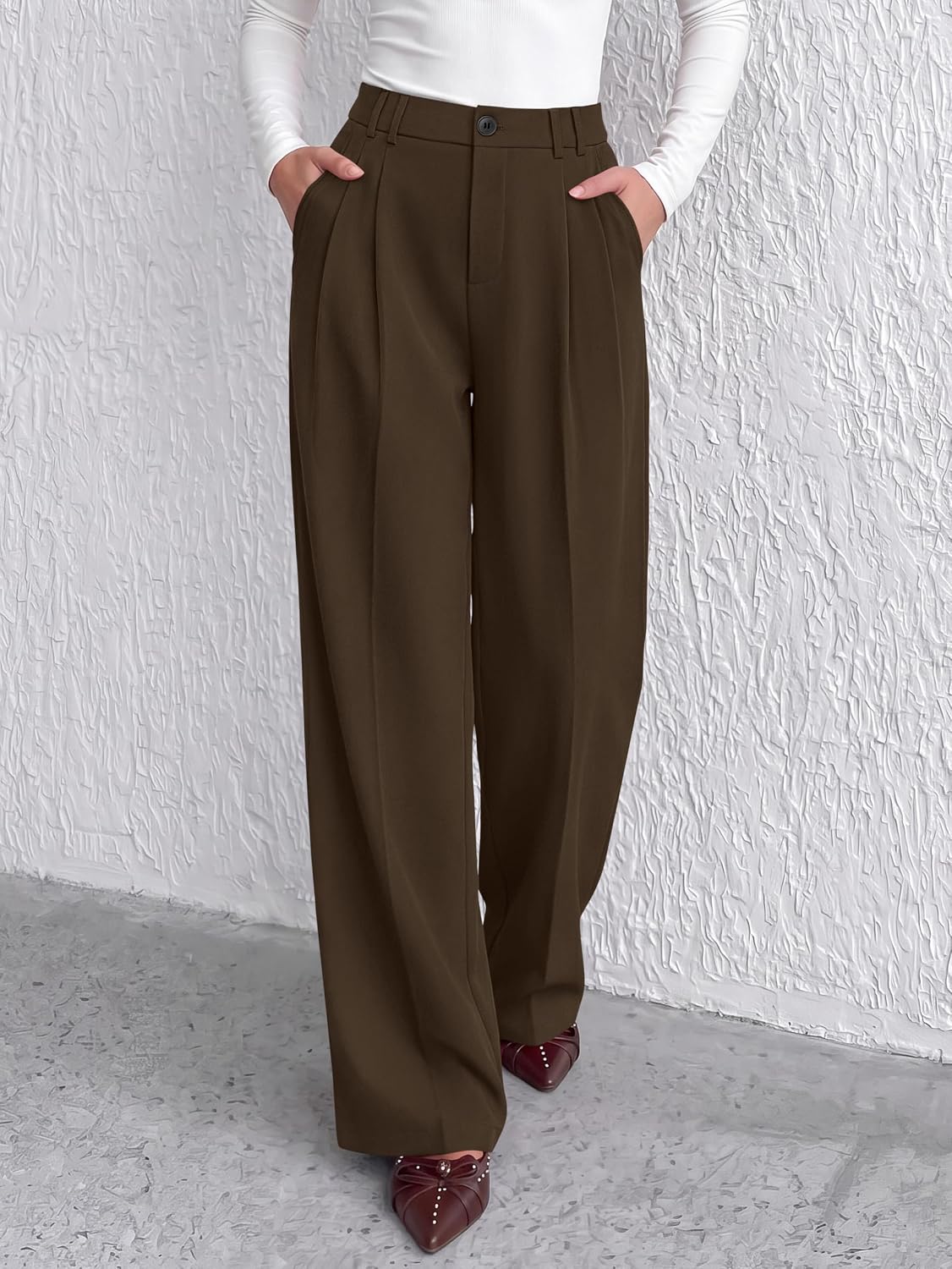 PRETTYGARDEN Women's Dress Pants Wide Leg Flowy Trousers