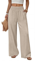 Sampeel Wide Leg Pants Woman High Waist Trousers with Pockets Casual Lounge