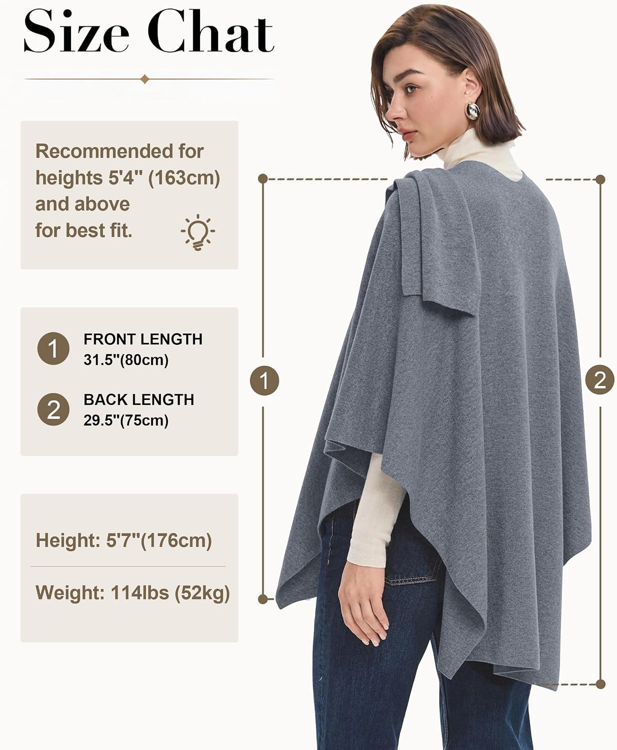 PULI Womens Cross Front Poncho Shawl Wrap Elegant Wedding Formal Gift