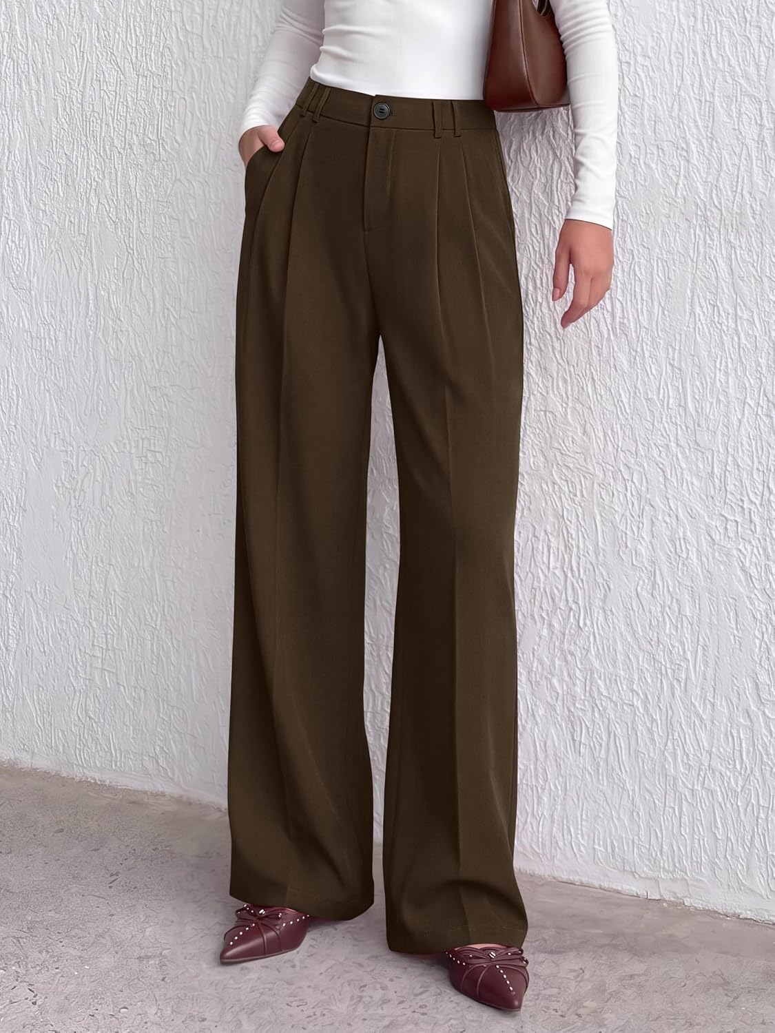 PRETTYGARDEN Women's Dress Pants Wide Leg Flowy Trousers