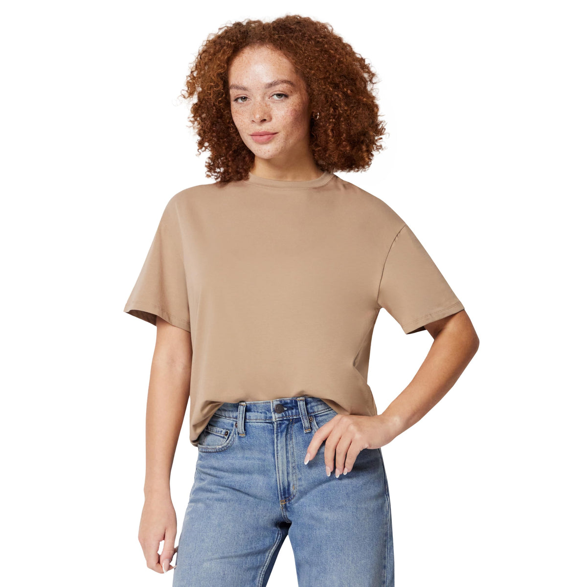 Amazon Essentials Women's Oversized-Fit Short Sleeve Crewneck Shirt
