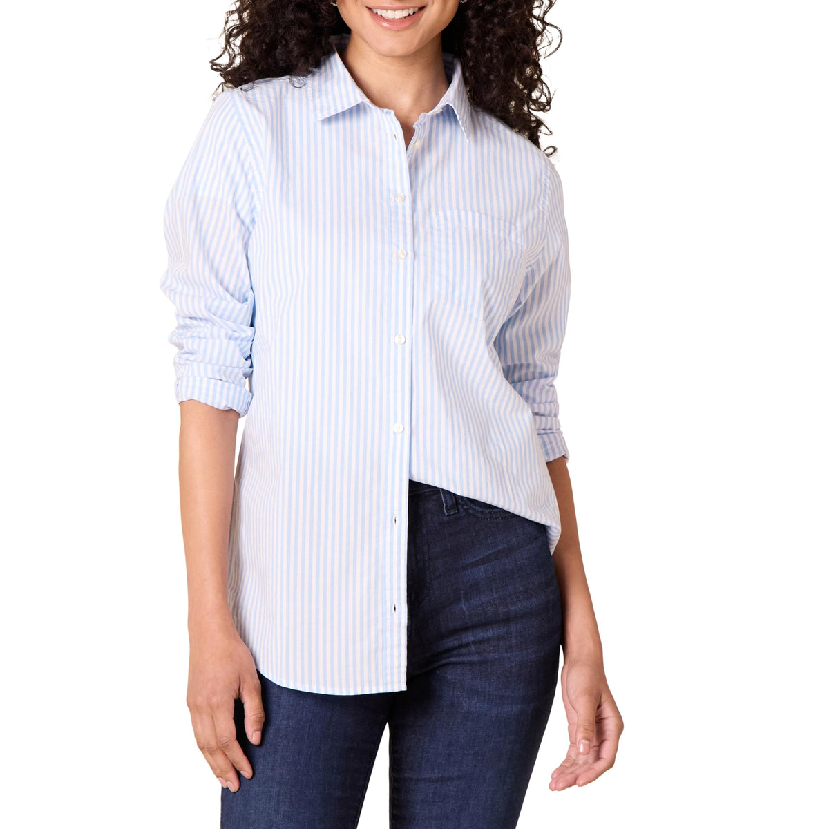 Amazon Essentials Women's Regular-Fit Long-Sleeve Button-Down Cotton Poplin Shirt, Business Casual