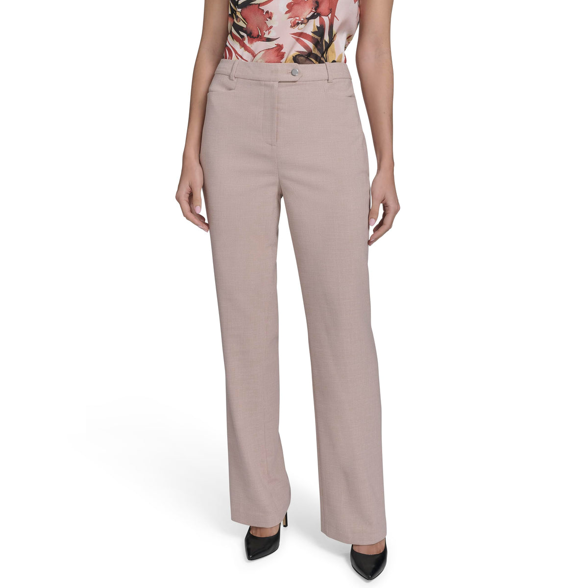 Calvin Klein Women's Classic Fit Straight Leg Lux Suit Pants