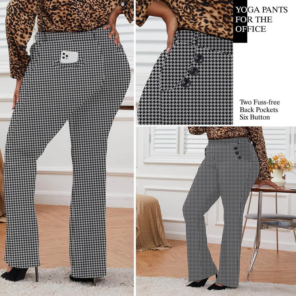 DGD Wrinkle-Free Stretch Dress Pants Plus Size for Women Pull-on Pant Ease into Comfort Office Pant