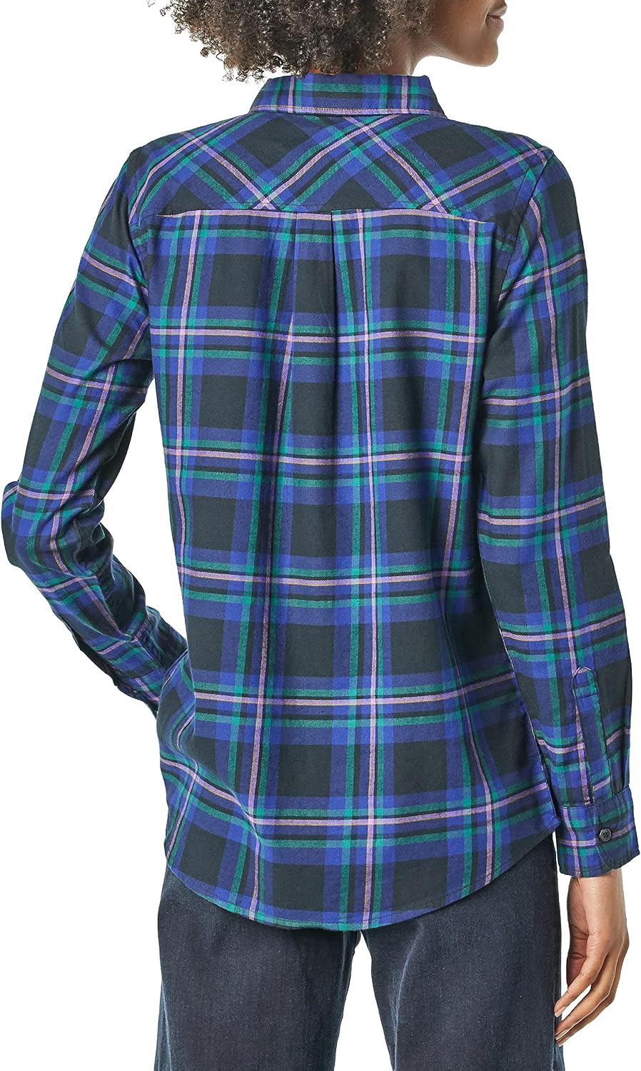 Amazon Essentials Women's Regular-Fit Long-Sleeve Lightweight Cotton Brushed Flannel Shirt