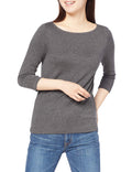 Amazon Essentials Women's Slim-Fit 3/4 Sleeve Boat Neck Cotton Modal T-Shirt