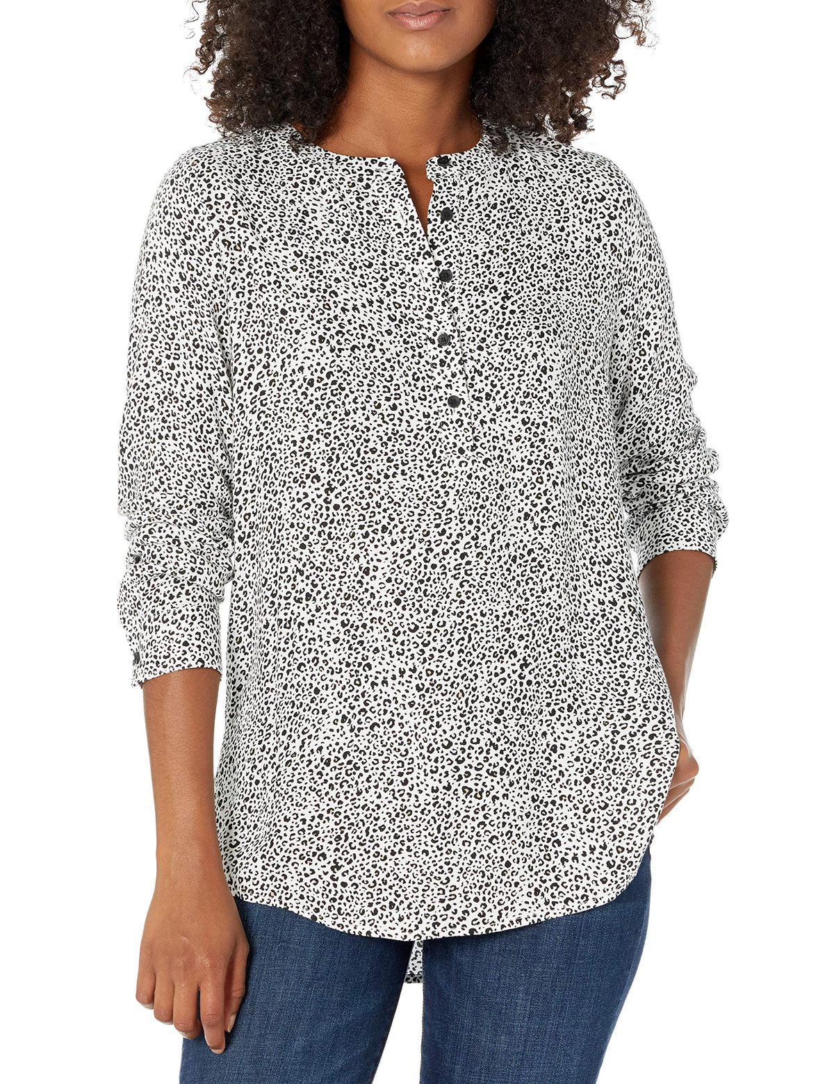 Amazon Essentials Women's Long-Sleeve Relaxed Fit Popover Blouse, Collared Business Casual Work Shirt